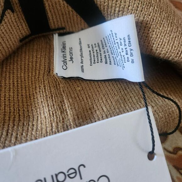 Calvin Klein Tan Beanie - Picture 3 of 3